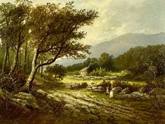 GEORGE BATES oil on canvas - entitled verso 'A Welsh Lane near Beddgelert', signed and dated 1878