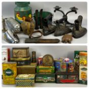 COLLECTION OF VINTAGE TINS, CONTAINERS & OTHER ITEMS Provenance: private collection Conwy