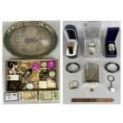 GROUP OF MIXED COLLECTABLES including contemporary wristwatches, collector's coins including