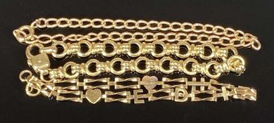 THREE 9CT GOLD BRACELETS, 18gms gross Provenance: private collection Conwy