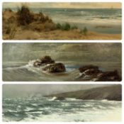 GARETH HUGH DAVIES (British 1962) oil on canvas - 'The North Wales Coast, c1930', 39.5 x 60cms, a