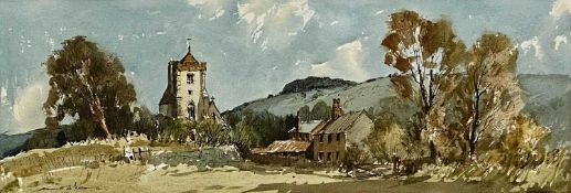 ‡ EDWARD WESSON (English 1910 - 1983) large watercolour - 'Chanctonbury from Washington', signed