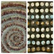 CONTEMPORARY GLASS WALL HANGING embossed with shell design in multiple colours, 85 x 62cms and a