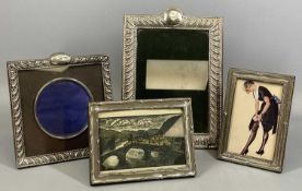 FOUR SILVER FACED EASEL BACK PHOTOGRAPH FRAMES, Birmingham 1945, 13 x 17cms, Birmingham 1919, 16.5 x