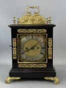 PAYNE & CO 163 NEW BOND STREET LONDON, ebonised and gilt metal bracket clock, the top decorated with
