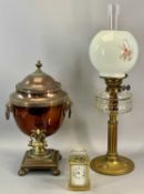 REGENCY COPPER SAMOVAR with ring side handles on square base with bun feet, 48cms (h), Art Nouveau