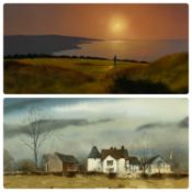 TONY GARNER (British 1944 - 2022) watercolour - coastal sunset, 23 x 34cms, together with a