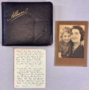 INTERESTING LEATHER BOUND AUTOGRAPH ALBUM, 1913 onwards, containing approx. 20 well executed