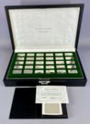 FRANKLIN MINT STERLING SILVER GEM INGOTS, cased set of 30, each representing the world's leading gem