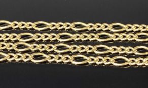 9CT GOLD FLAT CURB LINK NECKLACE, 40.5cms (l), 6.3gms Provenance: private collection Conwy