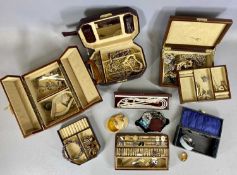 COSTUME JEWELLERY COLLECTION including simulated pearl necklaces, various cufflinks, brooches,