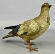 AUSTRIAN COLD PAINTED BRONZE FIGURE OF A DOVE, early 20th century, 16 (h) x 23cms (l) Provenance: