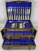 JAMES DIXON & SONS, SHEFFIELD, OAK CASED CANTEEN OF PLATED CUTLERY for twelve persons, approx. 104
