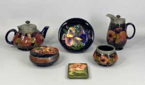COLLECTION OF MOORCROFT POTTERY including pomegranate pattern circular squat teapot, hot water jug
