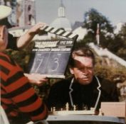 'THE PRISONER' - FRAMED PATRICK MCGOOHAN PHOTOGRAPH, on location in Portmeirion 1966 (detailed