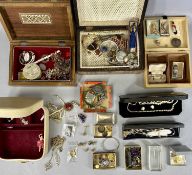 LARGE COLLECTION OF COSTUME JEWELLERY AND ASSOCIATED ITEMS including silver collectables Provenance: