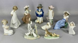 NAO FIGURINES comprising 'Escuchando Los Trinos' boxed, 'Paseo Por El Campo' boxed, 'Gallina Con