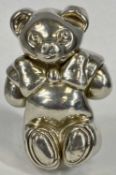 TIFFANY & CO. WHITE METAL TEDDY BEAR RATTLE, stamped Tiffany & Co .925 1984, 8cms (h) Provenance: