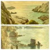 MARGARET WALLER FIAL (British 1916 - 1997) two watercolours - rocky coastal views, both signed lower