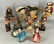 COLLECTION OF ROYAL DOULTON FIGURES/TOBY JUGS including Carpet Seller HN1464, The Jester HN2016,