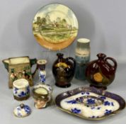 ROYAL DOULTON CERAMICS GROUP including Kingsware Dewar's whisky flask 'Night Watchman', 18cms (h),