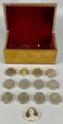COLLECTION OF COINS including a Queen Victoria silver Crown 1900, nine commemorative £5 coins and