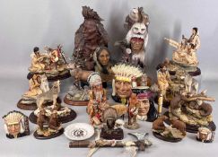 GROUP OF BORDER FINE ARTS GROUPS, other resin groups and Royal Doulton figures relating to Native