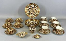 ROYAL CROWN DERBY 'IMARI' CHINA including six cups and saucers, octagonal bowl, 22cms (diam.),