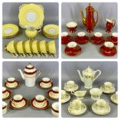 ENGLISH CERAMIC TABLEWARE including a Tuscan china floral painted coffee service, pattern 2986A,