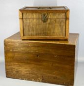 EDWARDIAN OAK SILVER CHEST with fitted baize lined interior, 35 (h) x 59 (w) x 37cms (d), other