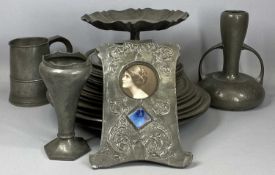 LARGE GROUP OF PEWTER including antique chargers and plates, 38cms (d) the largest, Arts and