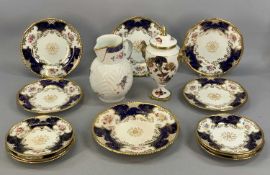 COALPORT CABINET CHINA ASSORTMENT including a lidded twin handled vase, 21cms (h) etc Provenance: