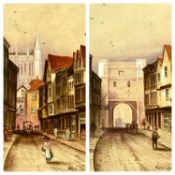WILLIAM BOSWORTH JENKINS (British 1857 - 1936) pair of watercolours - York street scenes with