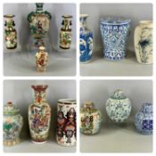 GROUP OF CONTEMPORARY CHINESE/CHINESE STYLE CERAMICS including blue and white garden/conservatory