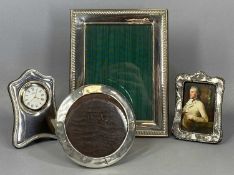 SILVER FACED PHOTOGRAPH FRAME with easel back, 22.5 x 17.5cms (external), silver faced mantel