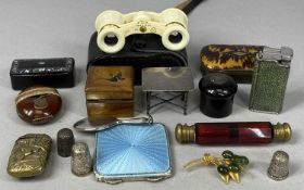 ASSORTED BIJOUTERIE including George V silver and blue guilloche enamel powder compact, Birmingham