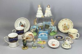 GROUP OF CHINA COLLECTABLES including two boxed Beswick Beatrix Potter's Peter Rabbit figures, two