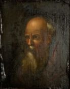 18th / 19th CENTURY CONTINENTAL SCHOOL oil on panel - head and shoulder portrait of bearded man,