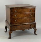 QUEEN ANNE STYLE WALNUT APPRENTICE CHEST of four drawers, 36 (h) x 32 (w) x 21cms (d) Provenance: