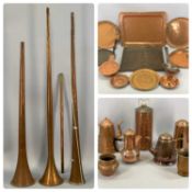 LARGE COPPER ASSORTMENT, beaten and other, some stamped pieces etc Provenance: private collection
