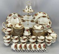 ROYAL ALBERT 'OLD COUNTRY ROSES' COMPREHENSIVE DINNER & TEA SERVICE including three tier cake stand,