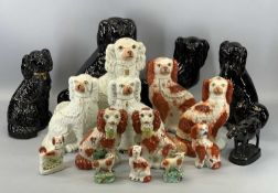 STAFFORDSHIRE DOGS & OTHER FIGURES, 19th century and later, 37cms (h) the tallest Provenance: