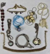 FORTY VARIOUS SMALL COSTUME JEWELLERY NECKLACES Provenance: private collection Conwy