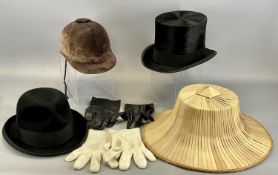 GROUP OF VINTAGE LADIES ACCESSORIES, Christys' London fedora, Charles Weir bowler hat, both boxed,
