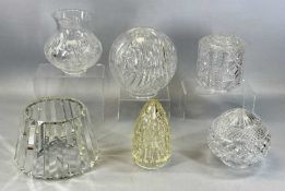 SIX CUT GLASS LIGHT SHADES Provenance: private collection Conwy