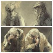 ‡ WILLIAM SELWYN (Welsh b.1933) two limited edition colour prints - two farmers talking (411/500),