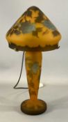 GALLÉ STYLE CAMEO GLASS TABLE LAMP & MATCHING SHADE, decorated with flowers and foliage, 52cms (h)