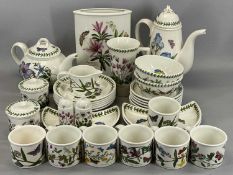 PORTMEIRION 'BOTANIC GARDEN' PATTERN TABLEWARE including coffee pot and teapot, crescent shaped