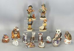 COLLECTION OF TWELVE ROYAL CROWN DERBY ANIMAL PAPERWEIGHTS including kingfisher, two seated bears,