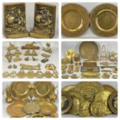 LARGE COLLECTION OF METALWARE, 19th century and later including Eastern brass trays and ornaments,